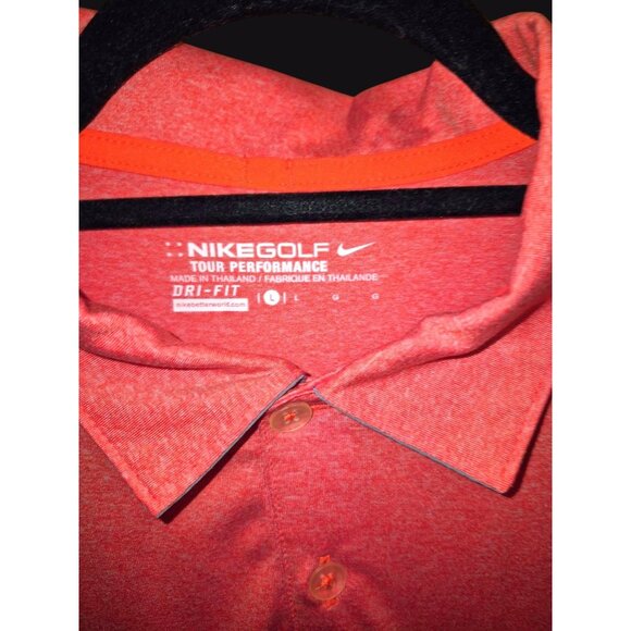 Nike Golf Dri-Fit Tour Performance Polo Shirt Orange Heather W/ Gray Accents Lar - Picture 2 of 8